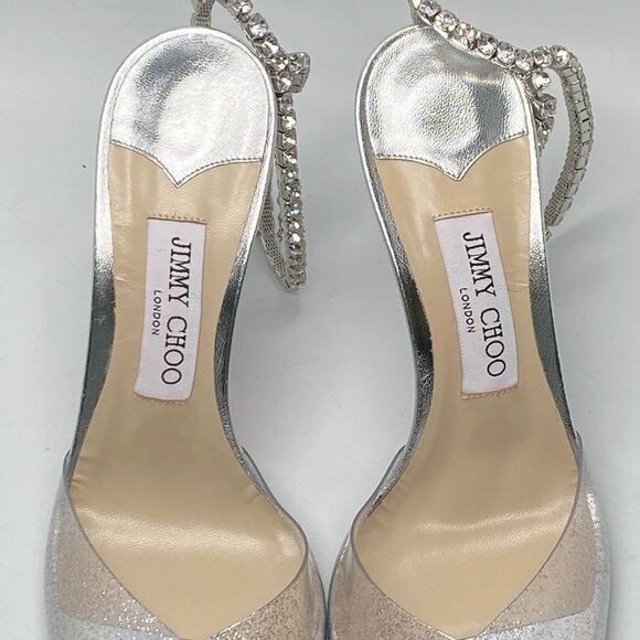 Jimmy Choo Saeda 100 Embellished High Heel Sandals size 39 - Picture 12 of 15